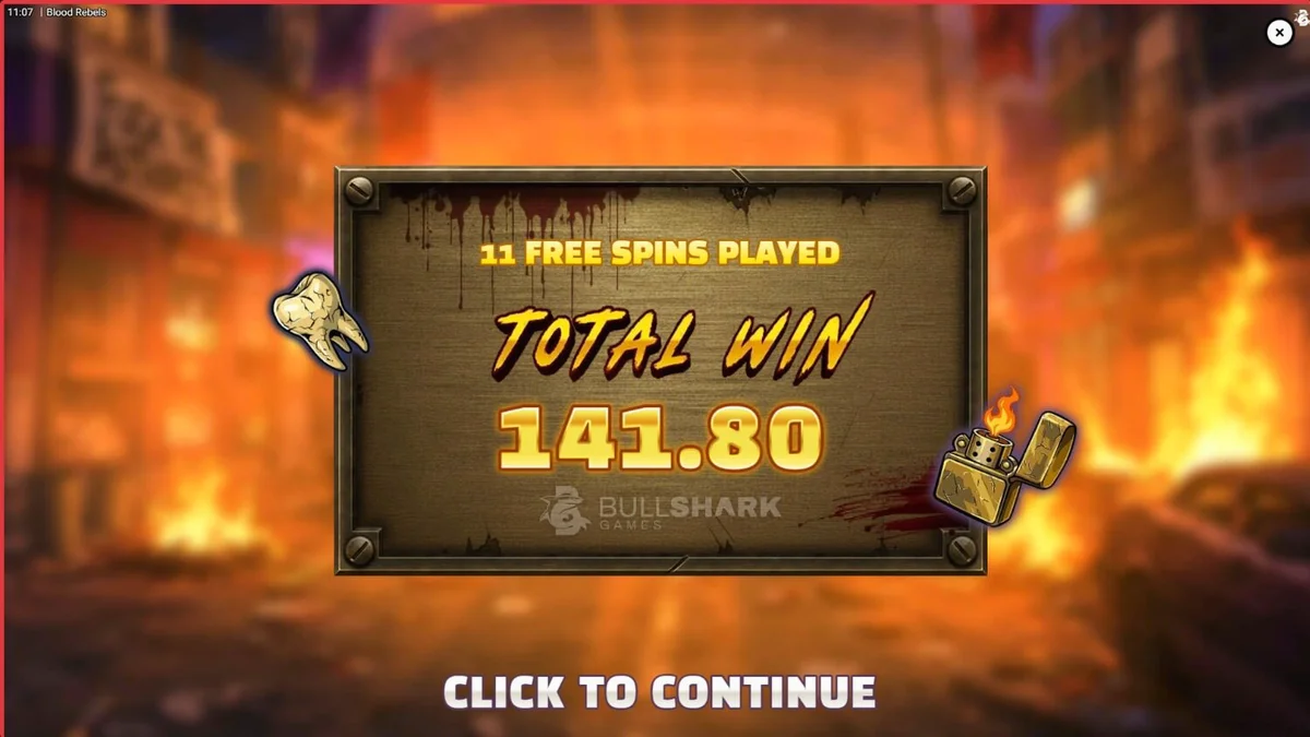 Interface do jogo de slot Blood Rebels com tema urbano e rebelde